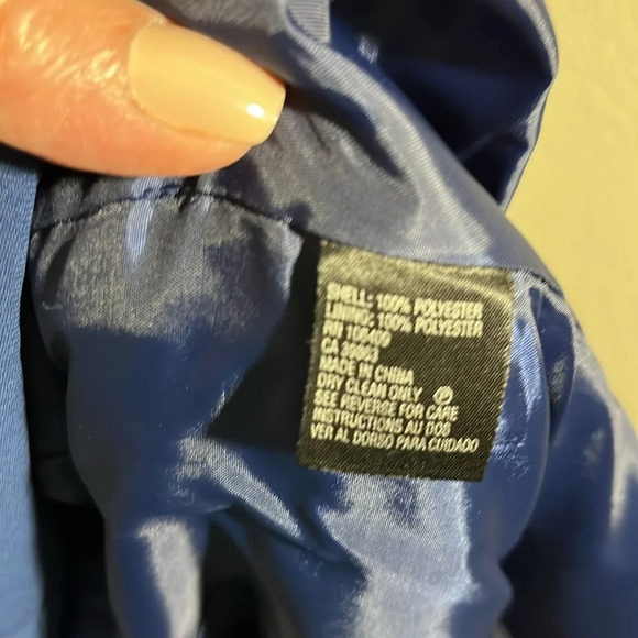 EUC Tahari Royal Navy Blue Lined Blazer Peplum Jacket w Black Patent Skinny Belt - Picture 12 of 12